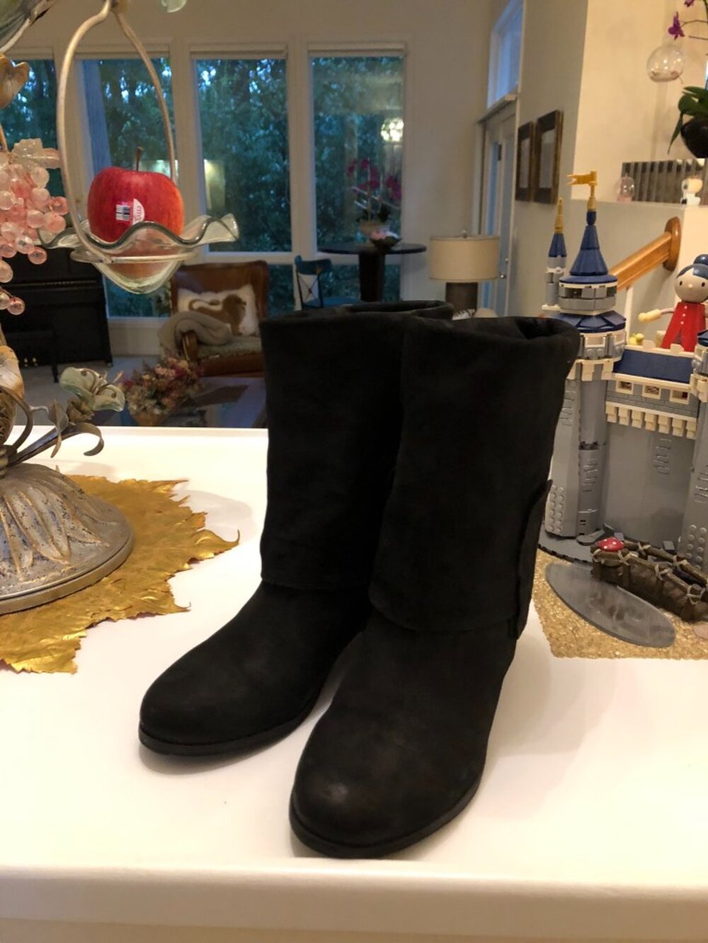 eileen fisher suede boots Black, Size 7.5